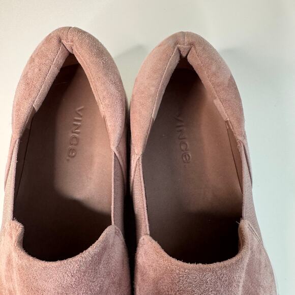VINCE Womens Warren Suede Platform Casual Slip on Sneakers Hydrangea Size 6.5M - Picture 4 of 7